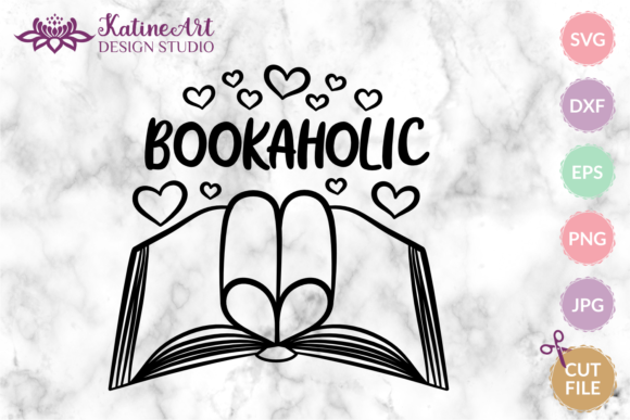 Bookaholic SVG Book Clipart: A Versatile Graphic Design Asset for Crafts & Local Business Branding