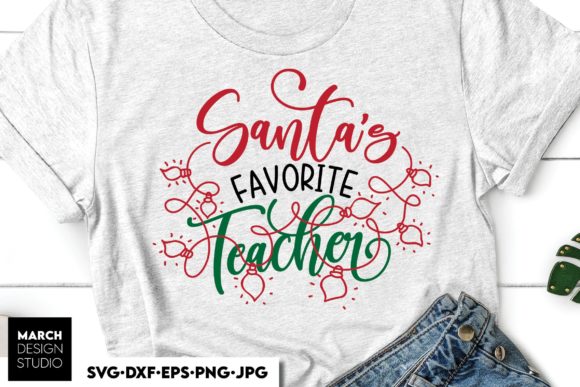 Santa's Favorite Teacher Christmas Tree – A Versatile Graphic Design Asset for Crafts and Graphics